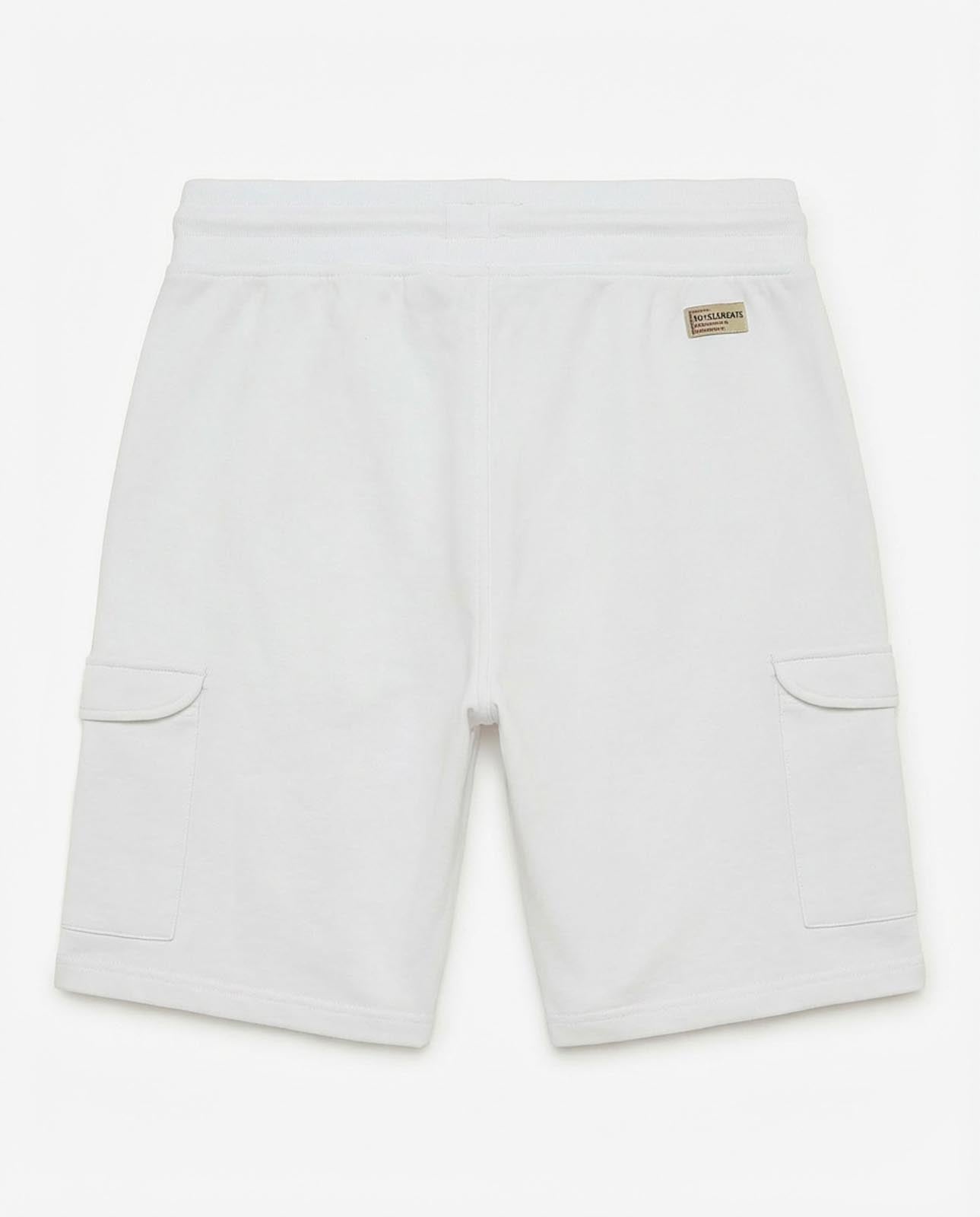 Bermuda in felpa con logo ricamato sul davanti