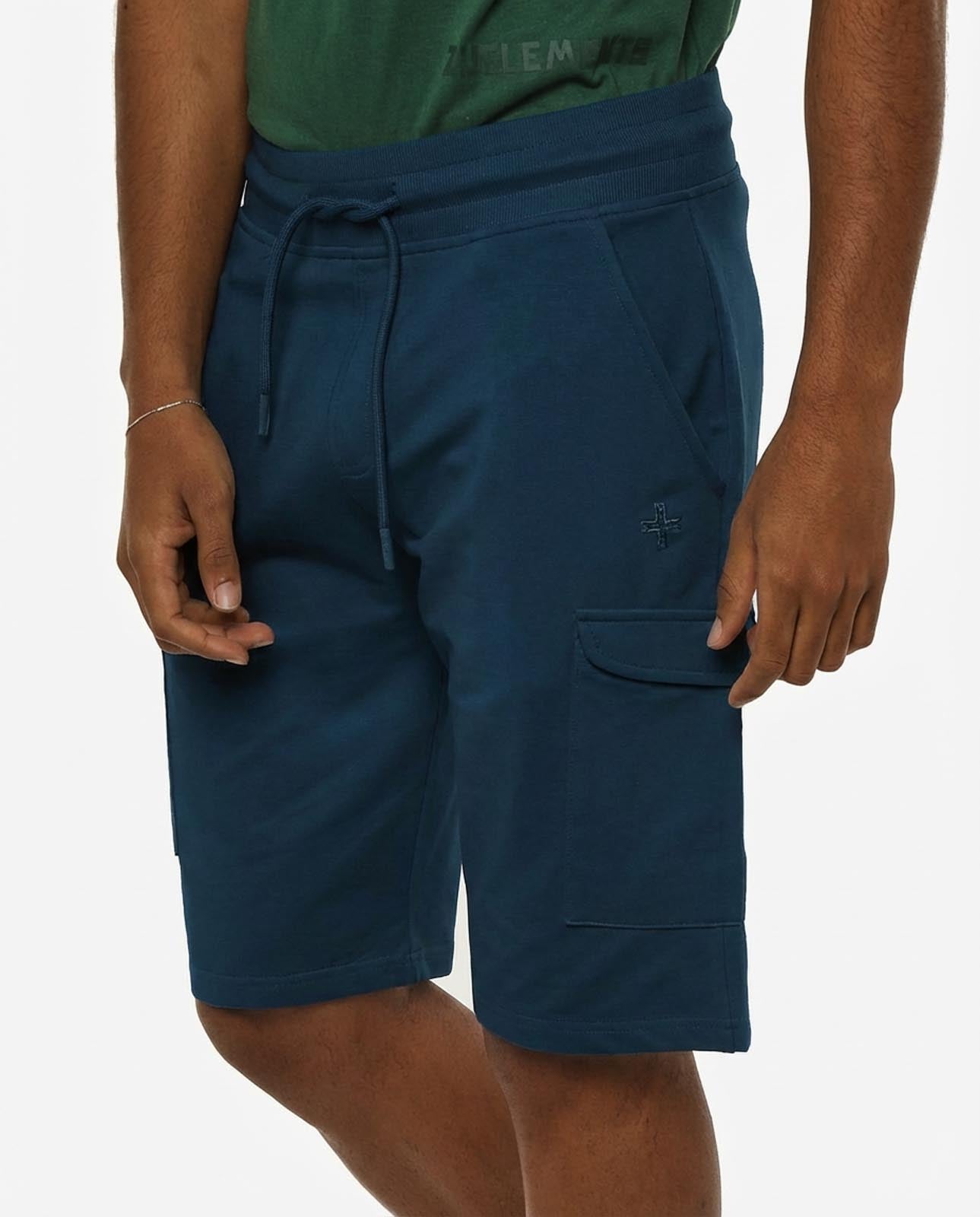 Bermuda in felpa con logo ricamato sul davanti