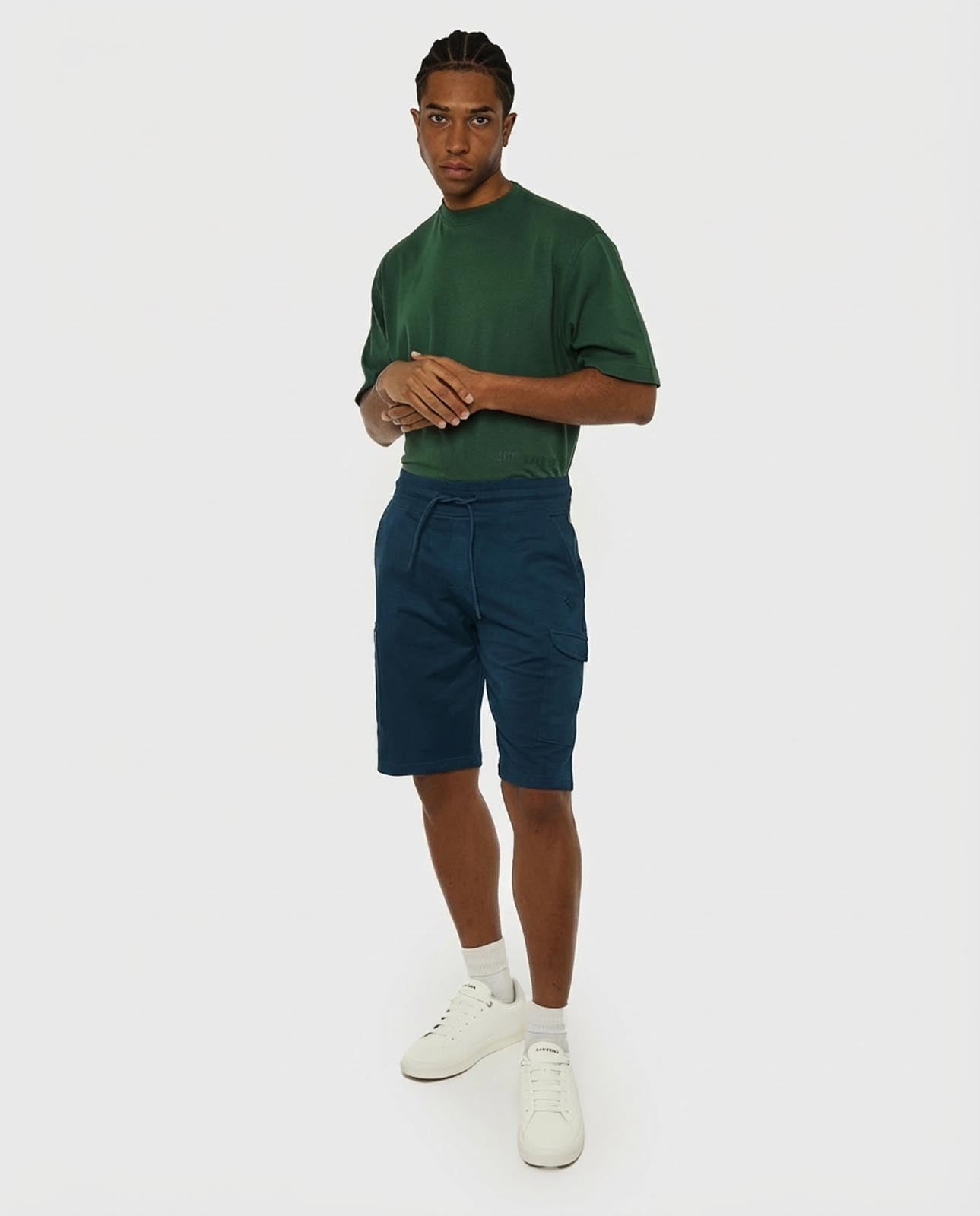 Bermuda in felpa con logo ricamato sul davanti