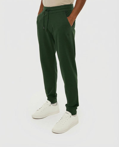 Pantaloni felpa con logo ricamato sul davanti, vita e fondo a coste