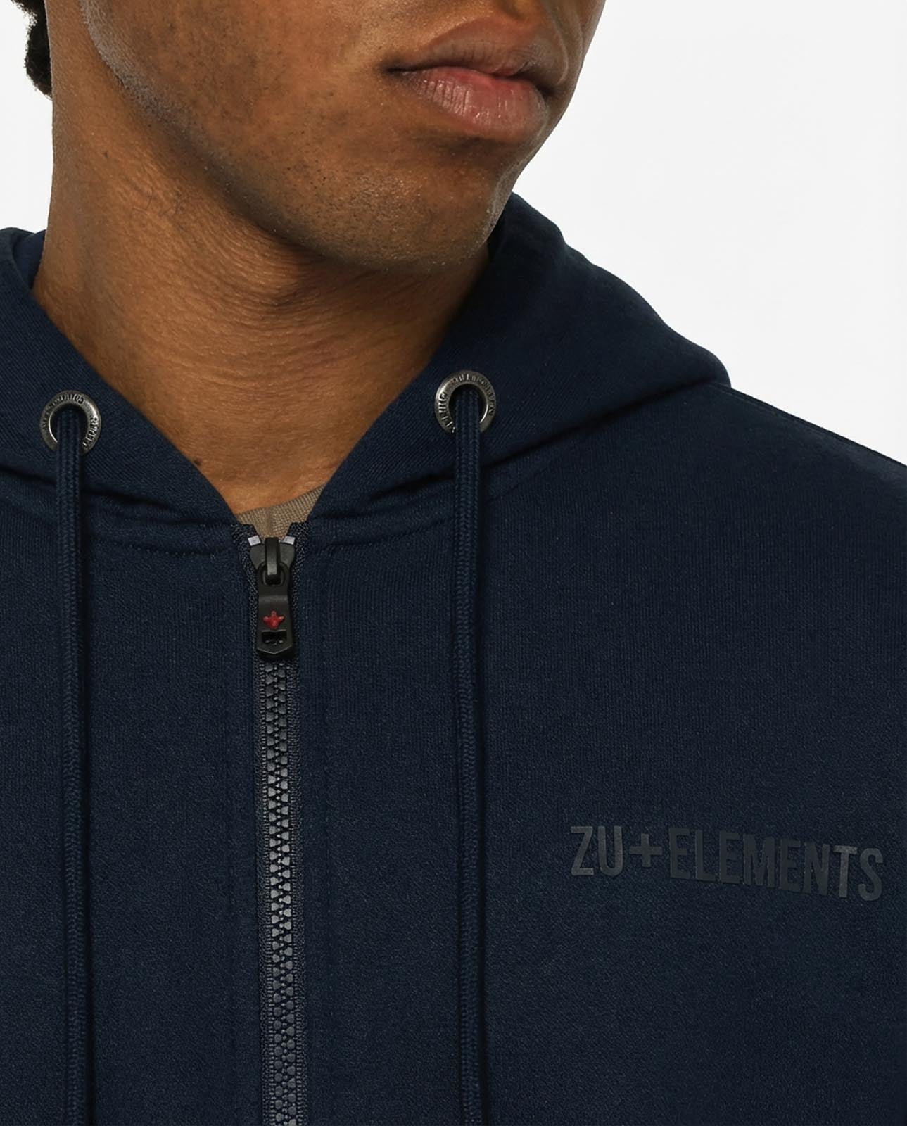 Felpa zip con cappuccio in piquet e tasche con zip