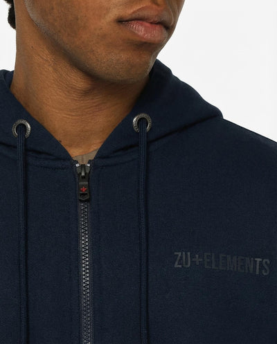 Felpa zip con cappuccio in piquet e tasche con zip