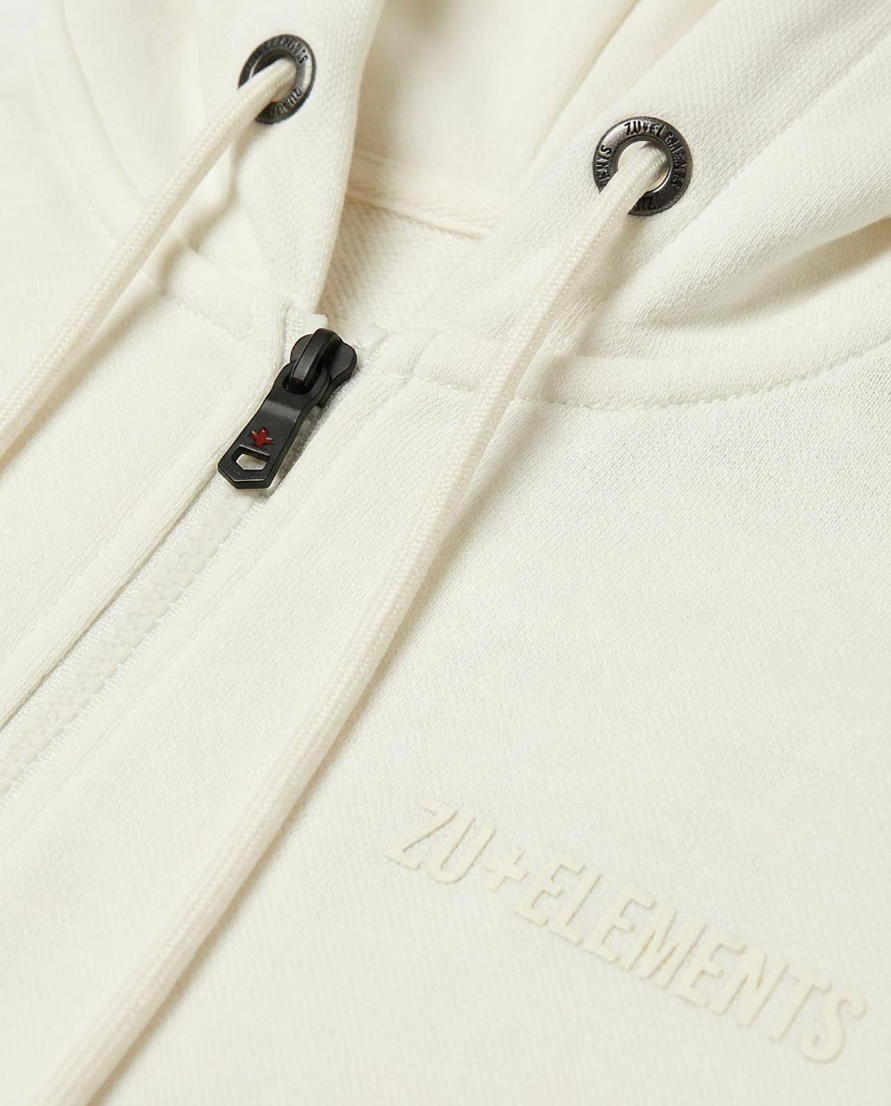 Felpa zip con cappuccio in piquet e tasche con zip