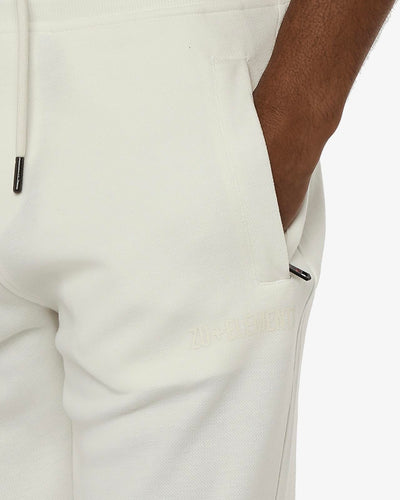 Bermuda felpa in piquet, tasche con zip, stampa laterale