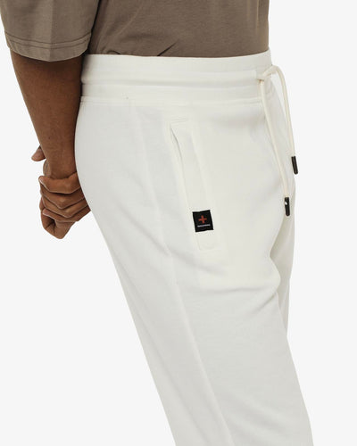 Bermuda felpa in piquet, tasche con zip, stampa laterale