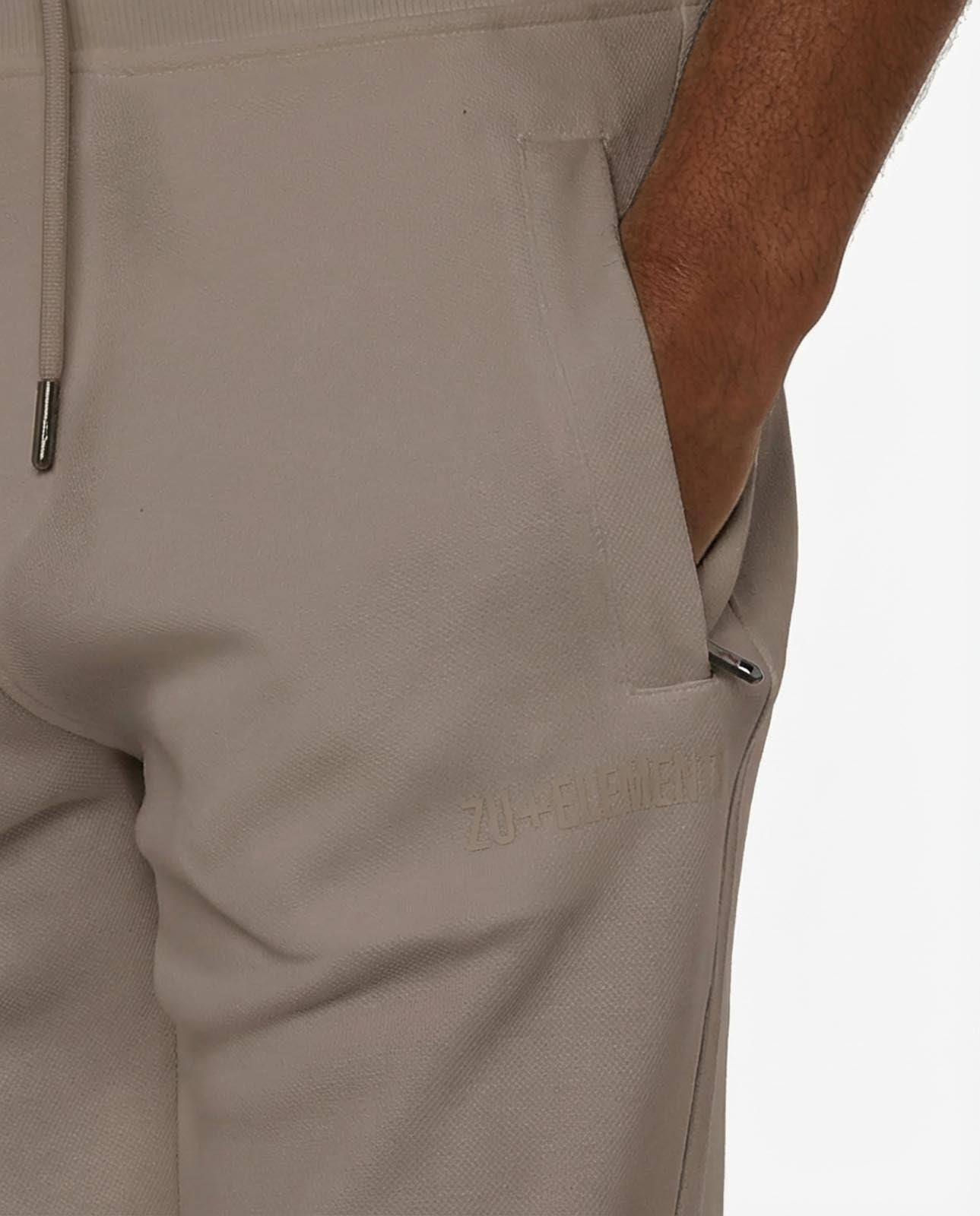 Bermuda felpa in piquet, tasche con zip, stampa laterale