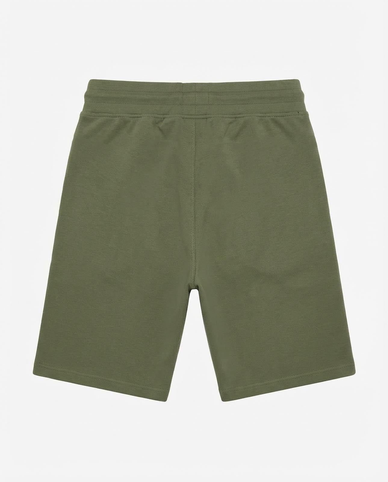 Bermuda felpa in piquet, tasche con zip, stampa laterale