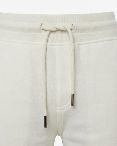 Bermuda felpa in piquet, tasche con zip, stampa laterale