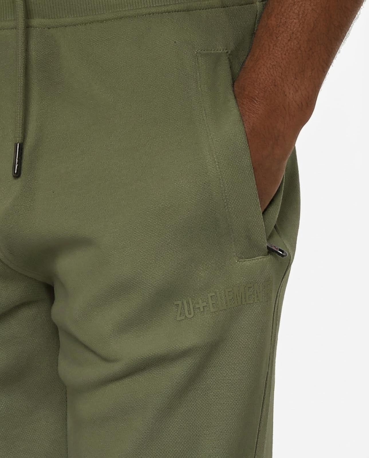 Bermuda felpa in piquet, tasche con zip, stampa laterale