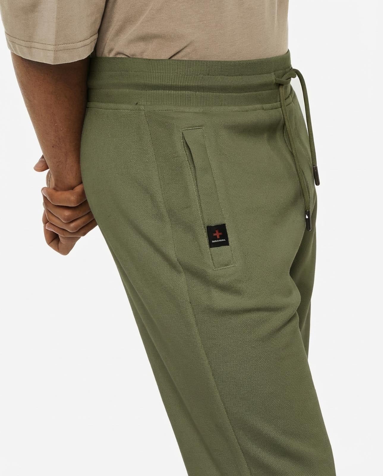 Bermuda felpa in piquet, tasche con zip, stampa laterale