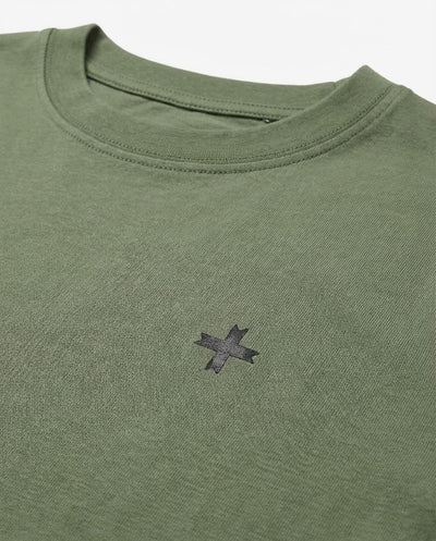 T-shirt girocollo maniche corte, logo stampato lato cuore in tono e stampa sul dietro