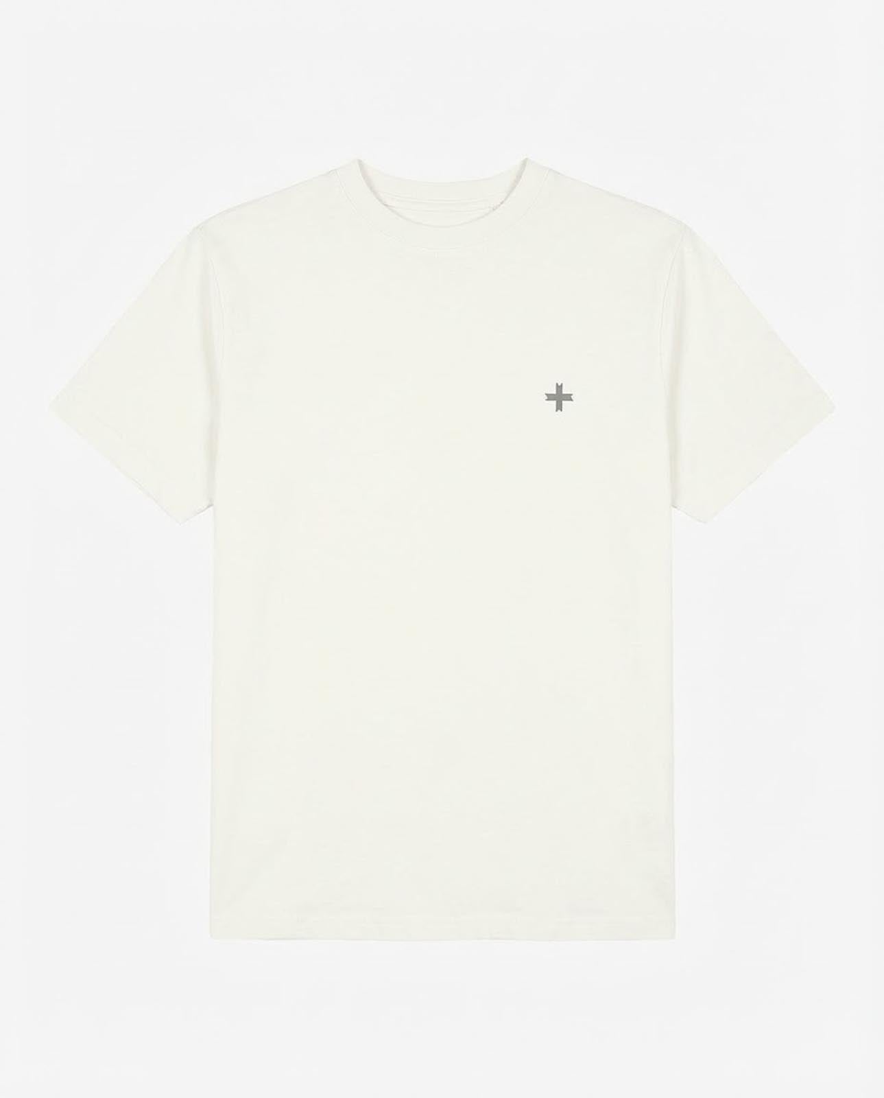 T-shirt girocollo maniche corte, logo stampato lato cuore in tono e stampa sul dietro