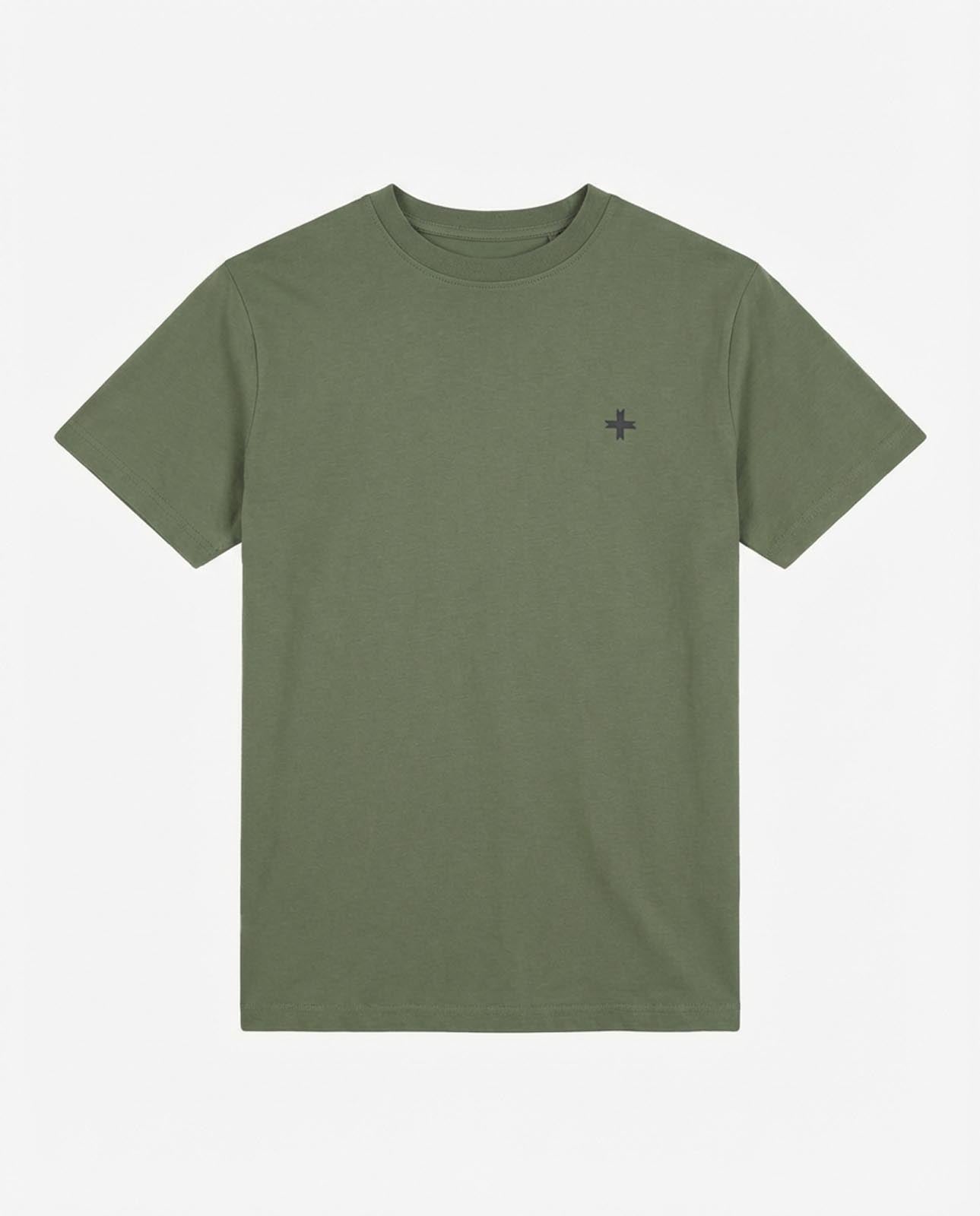 T-shirt girocollo maniche corte, logo stampato lato cuore in tono e stampa sul dietro