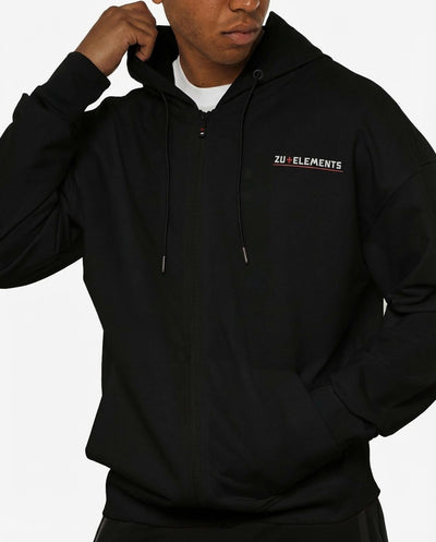 Felpa zip con cappuccio, logo stampato sul davanti e dietro, interno cappuccio in mesh