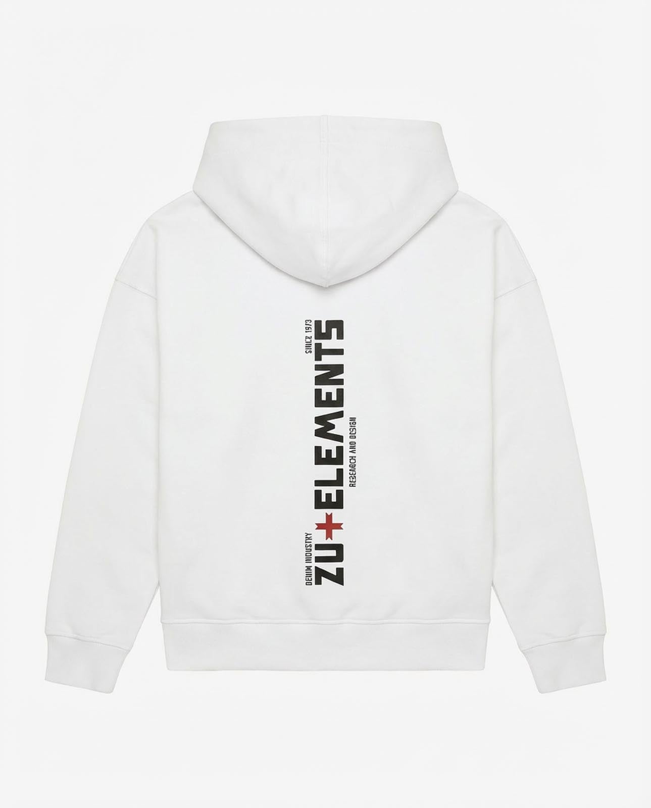 Felpa zip con cappuccio, logo stampato sul davanti e dietro, interno cappuccio in mesh