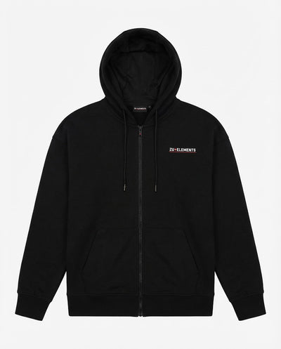 Felpa zip con cappuccio, logo stampato sul davanti e dietro, interno cappuccio in mesh