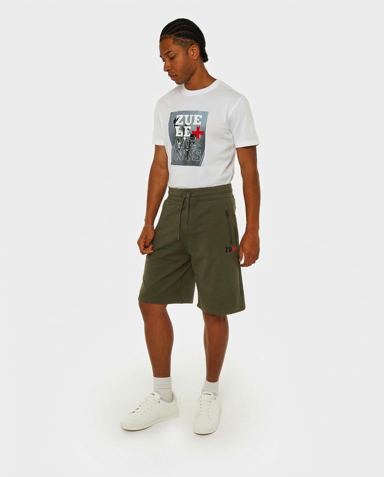 Bermuda felpa relaxed fit, tasche con zip waterproof