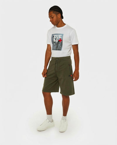 Bermuda felpa relaxed fit, tasche con zip waterproof