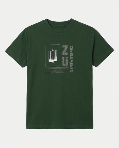 T-shirt girocollo maniche corte con stampa frontale – Black