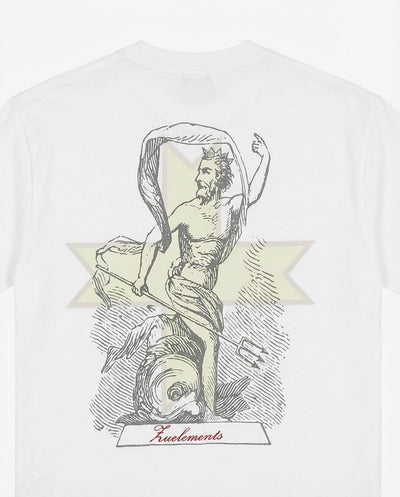 T-shirt girocollo maniche corte con stampa logata lato cuore e sul retro