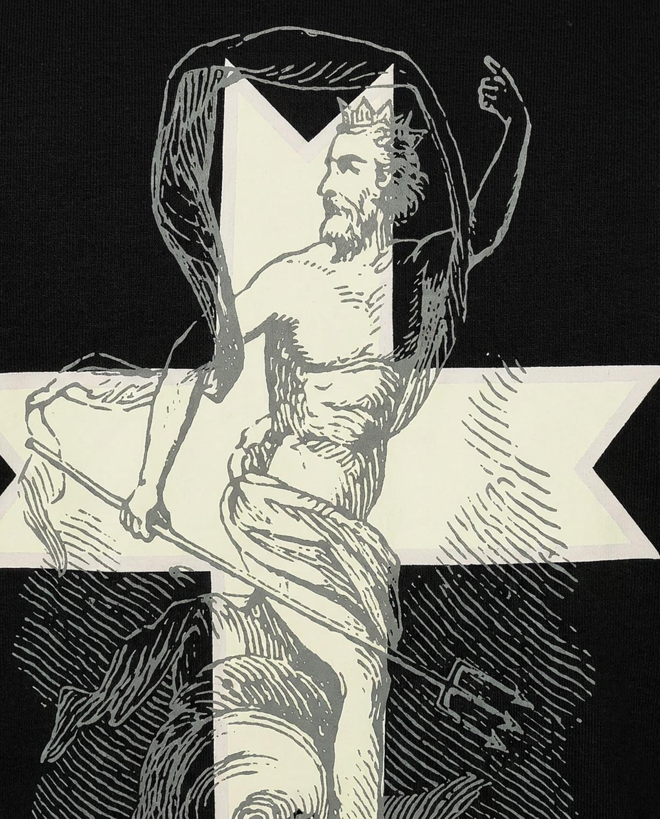 T-shirt girocollo maniche corte con stampa logata lato cuore e sul retro