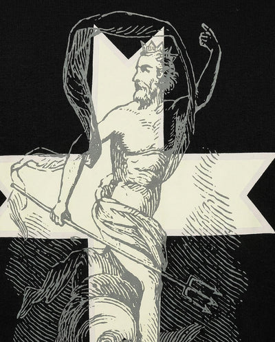 T-shirt girocollo maniche corte con stampa logata lato cuore e sul retro