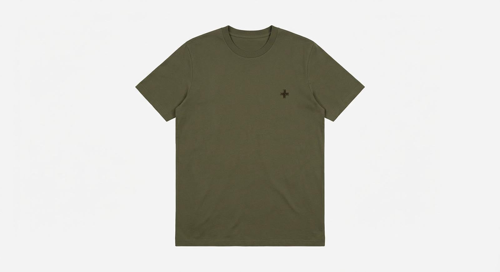 T-shirt girocollo maniche corte con stampa logata lato cuore e sul retro