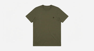 T-shirt girocollo maniche corte con stampa logata lato cuore e sul retro