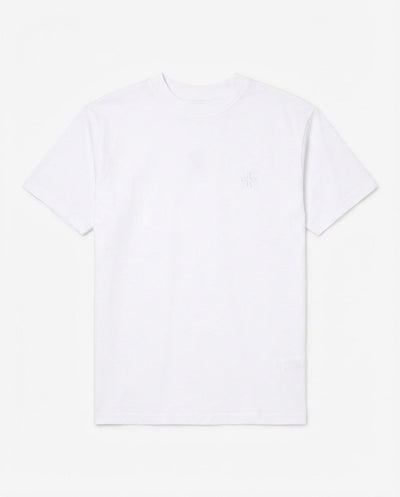 T-shirt girocollo maniche corte con stampa logata lato cuore e sul retro