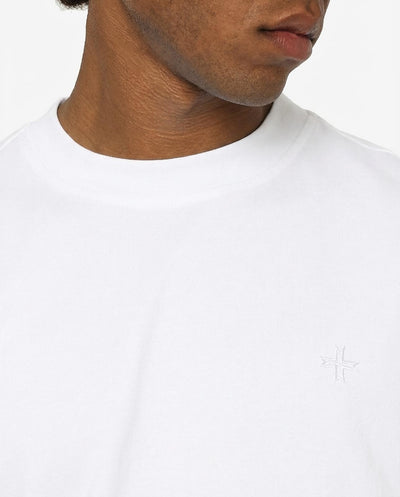 T-shirt girocollo maniche corte con stampa logata lato cuore e sul retro