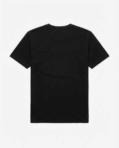 T-shirt girocollo maniche corte, ricamo lato cuore e taglio sul dietro