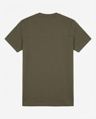 T-shirt girocollo maniche corte, ricamo lato cuore e taglio sul dietro