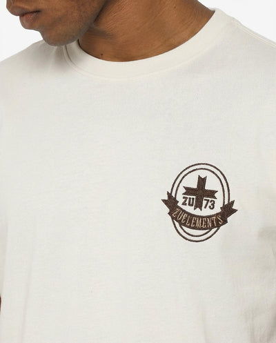 T-shirt girocollo maniche corte, ricamo lato cuore e taglio sul dietro