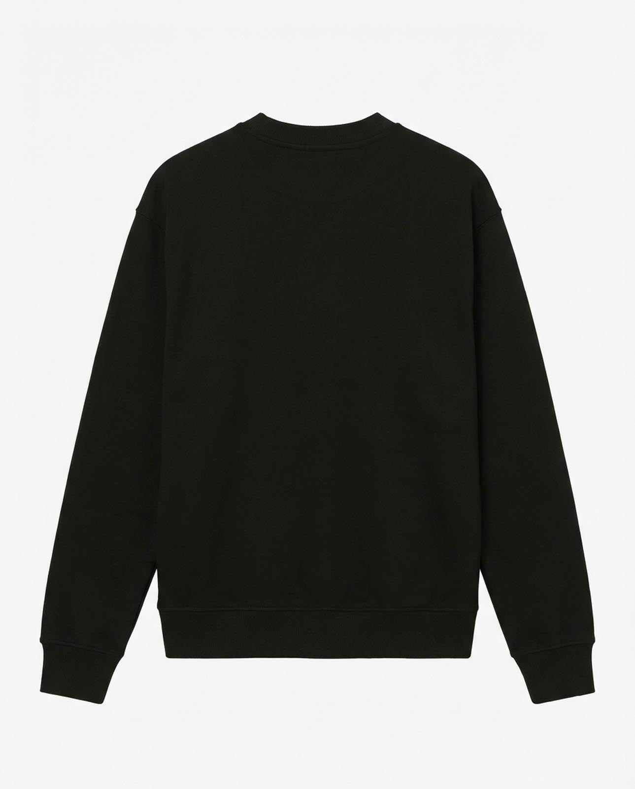 Felpa girocollo con applicazione frontale in tono ricamata