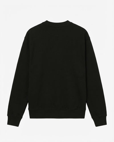 Felpa girocollo con applicazione frontale in tono ricamata