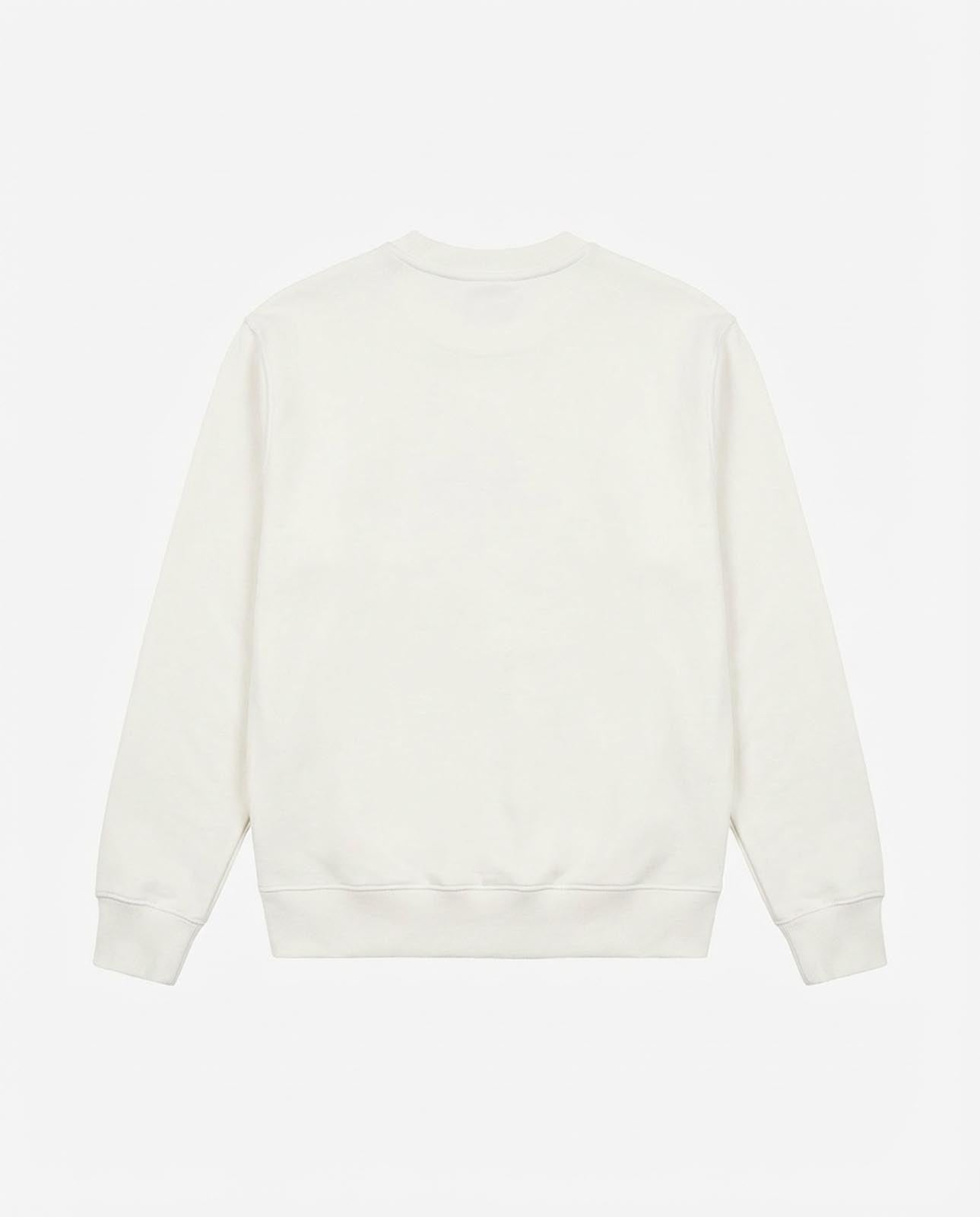 Felpa girocollo con applicazione frontale in tono ricamata