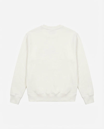 Felpa girocollo con applicazione frontale in tono ricamata