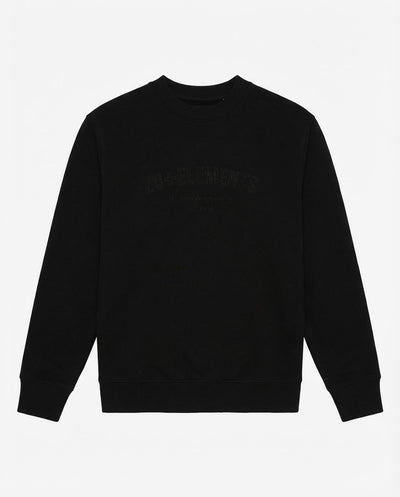 Felpa girocollo con applicazione frontale in tono ricamata