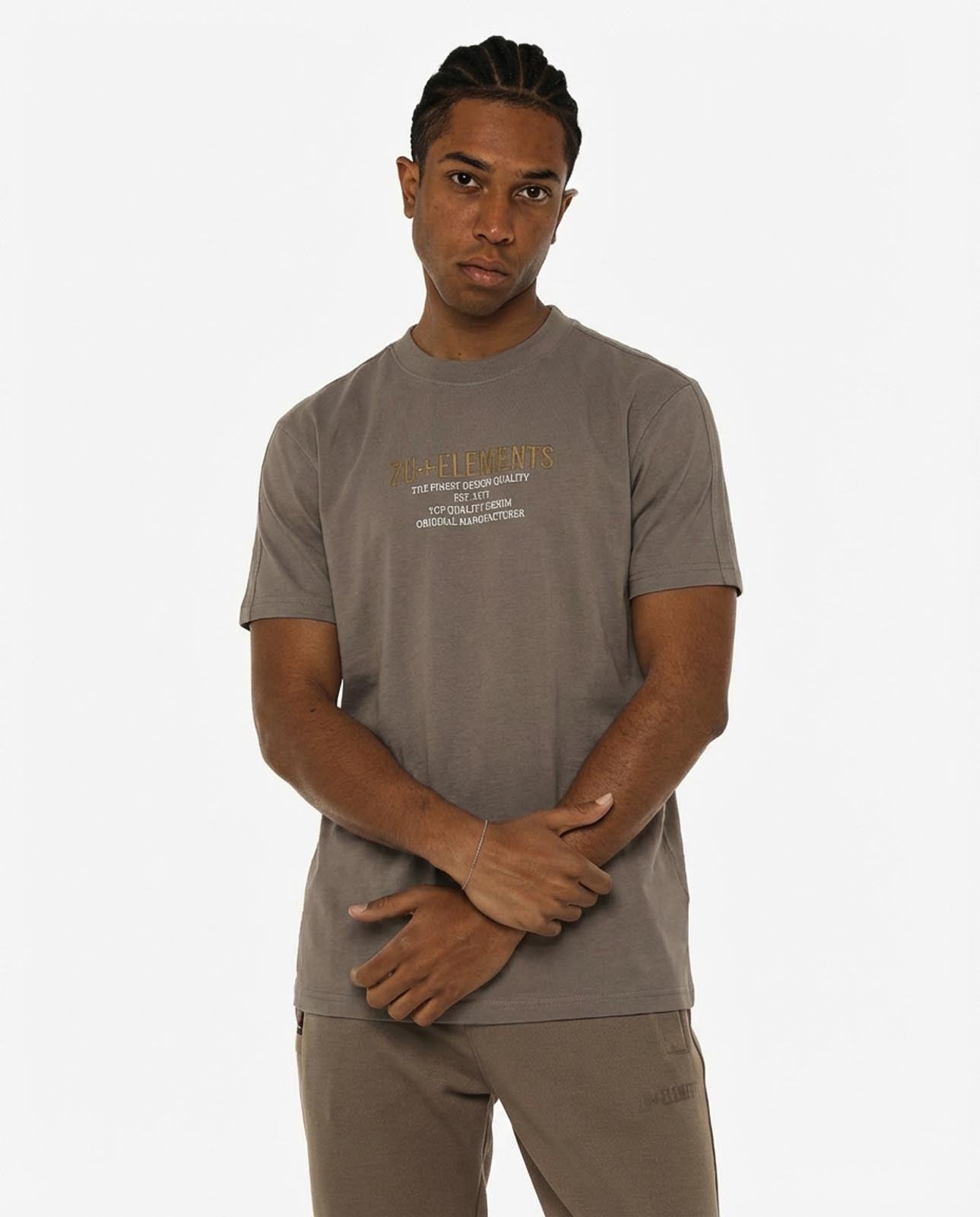 T-shirt girocollo maniche corte, stampa e ricamo frontale, bandina laterale in gross grain