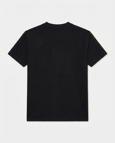 T-shirt girocollo maniche corte, stampa e ricamo frontale, bandina laterale in gross grain