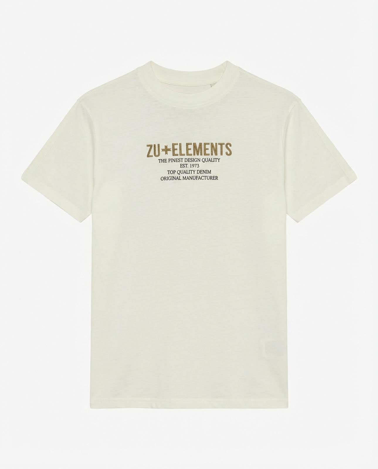 T-shirt girocollo maniche corte, stampa e ricamo frontale, bandina laterale in gross grain