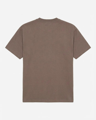 T-shirt girocollo maniche corte relaxed fit con taglio spalla e ricamo frontale