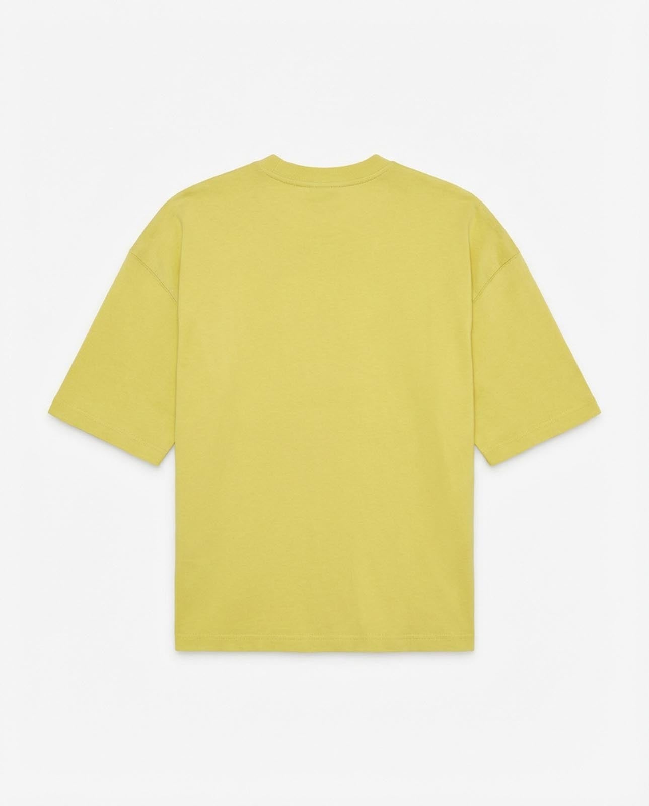 T-shirt girocollo maniche corte relaxed fit con taglio spalla e ricamo frontale