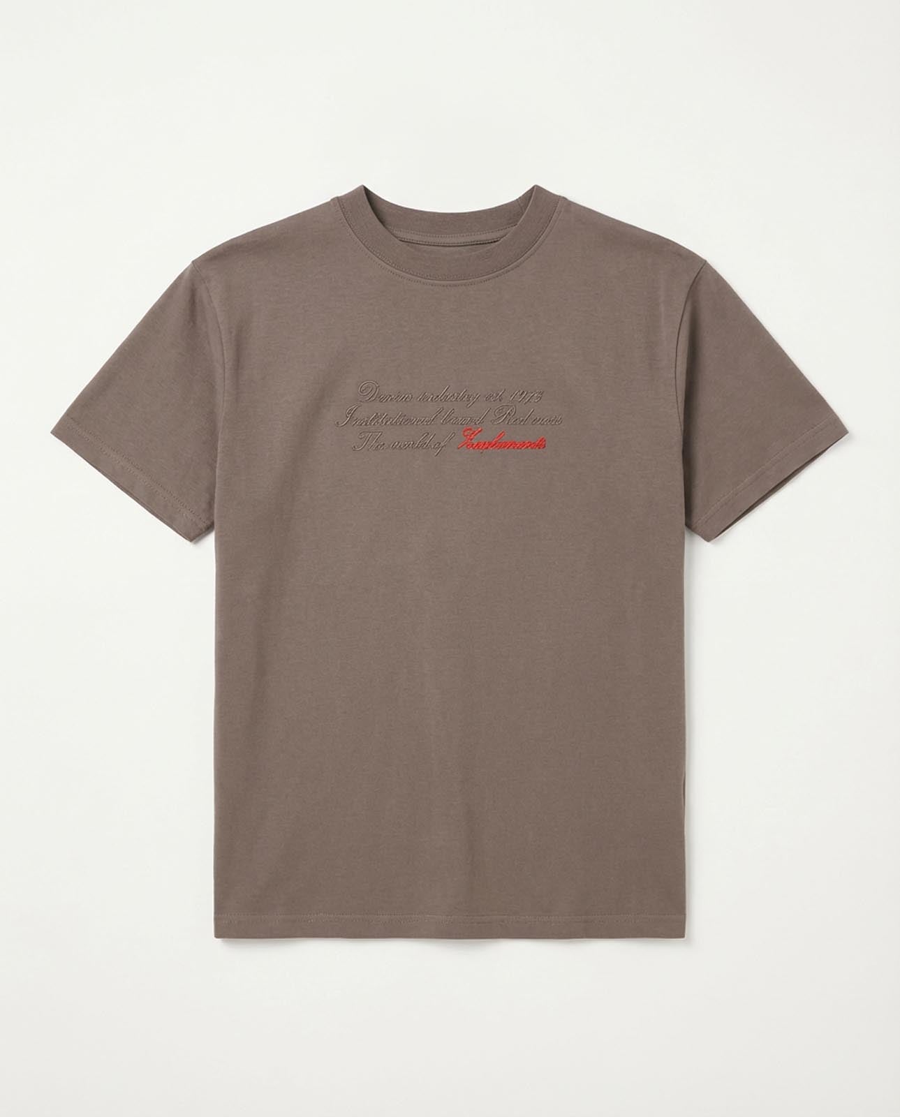 T-shirt girocollo maniche corte relaxed fit con taglio spalla e ricamo frontale