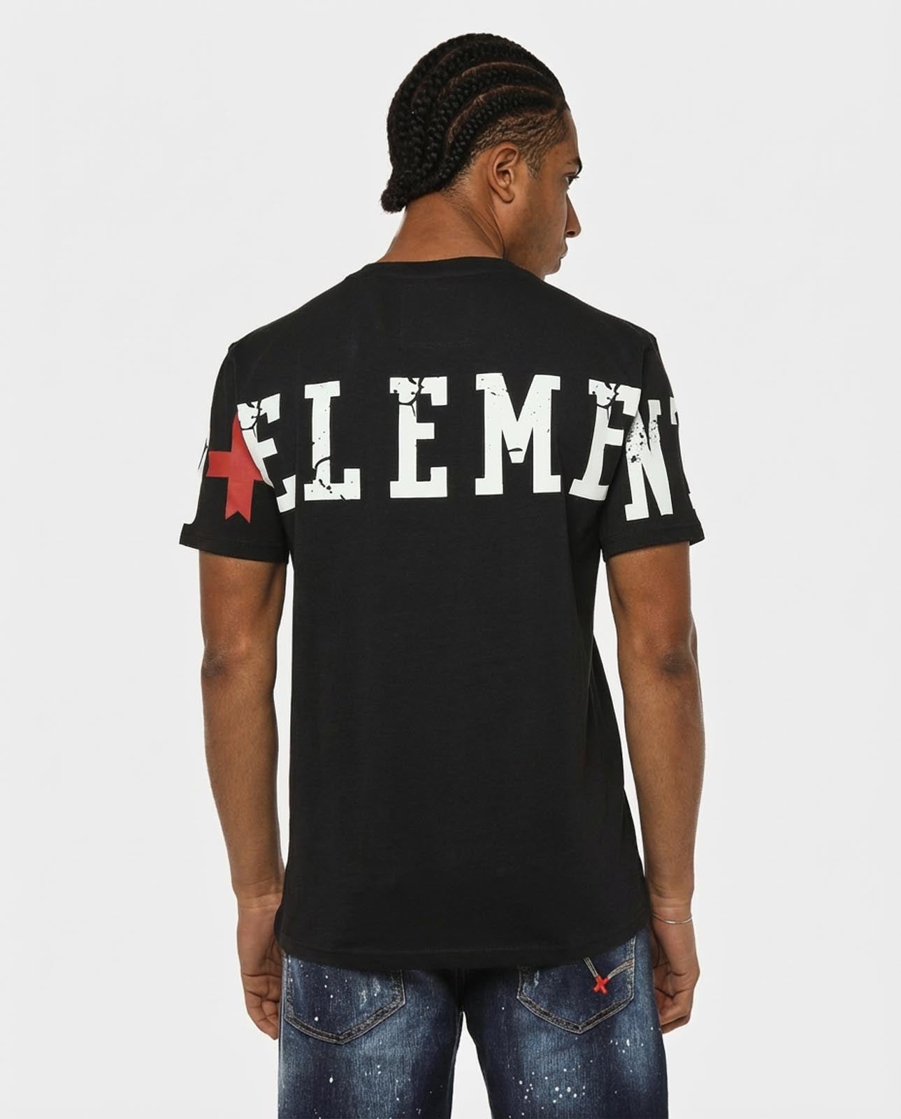 T-shirt girocollo maniche corte, logo stampato su maniche davanti e sul dietro