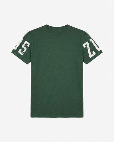 T-shirt girocollo maniche corte, logo stampato su maniche davanti e sul dietro