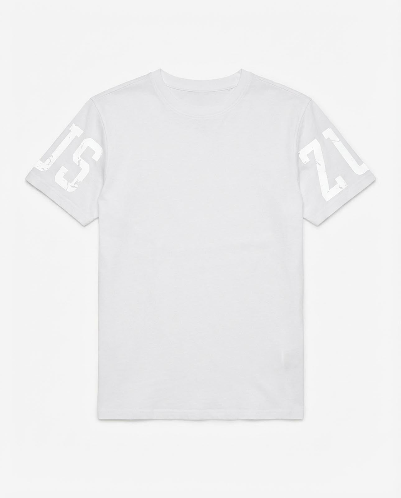 T-shirt girocollo maniche corte, logo stampato su maniche davanti e sul dietro