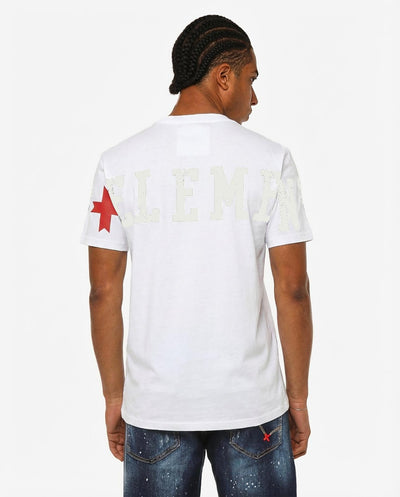 T-shirt girocollo maniche corte, logo stampato su maniche davanti e sul dietro