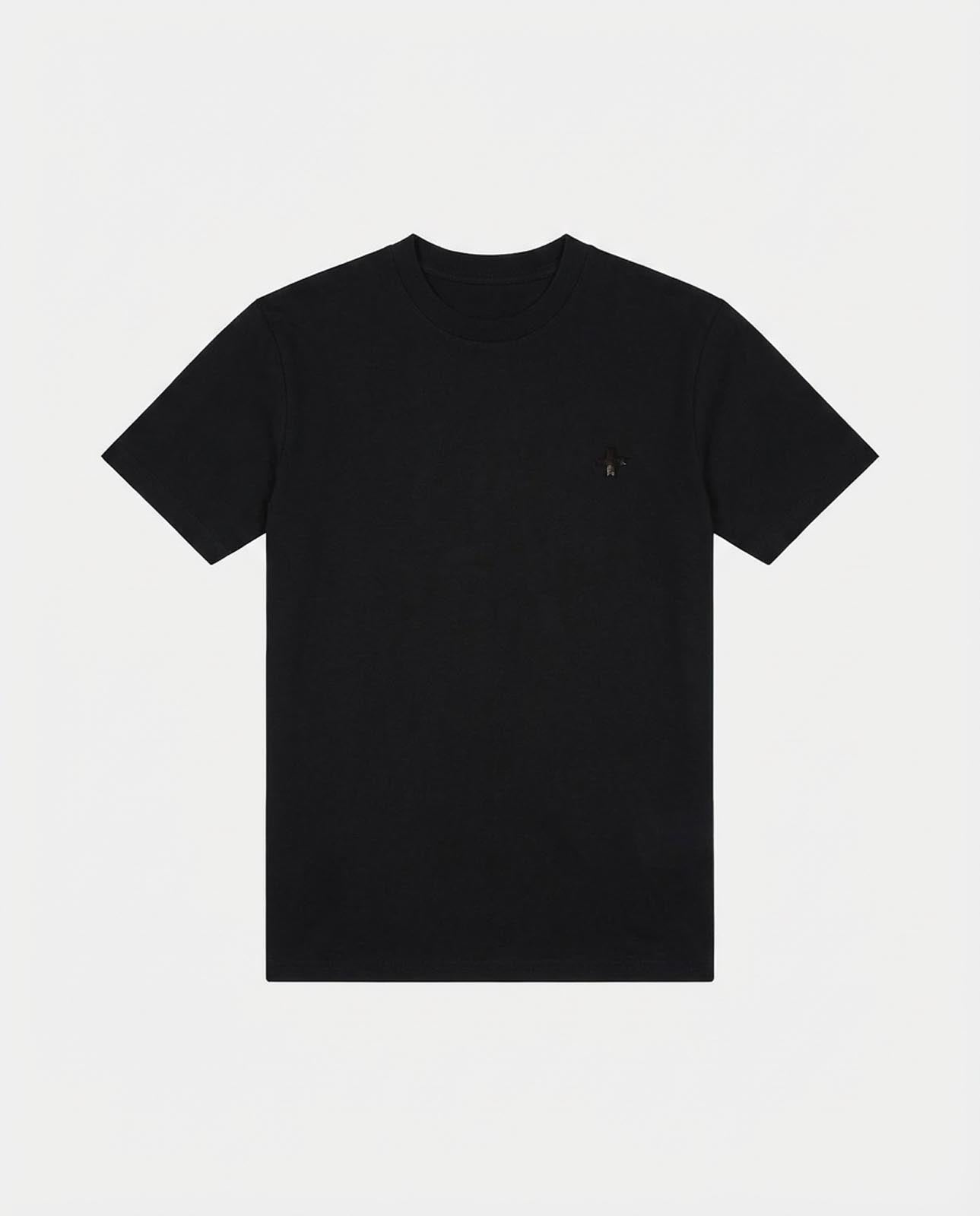 T-shirt girocollo maniche corte, logo stampato lato cuore in tono e stampa sul dietro