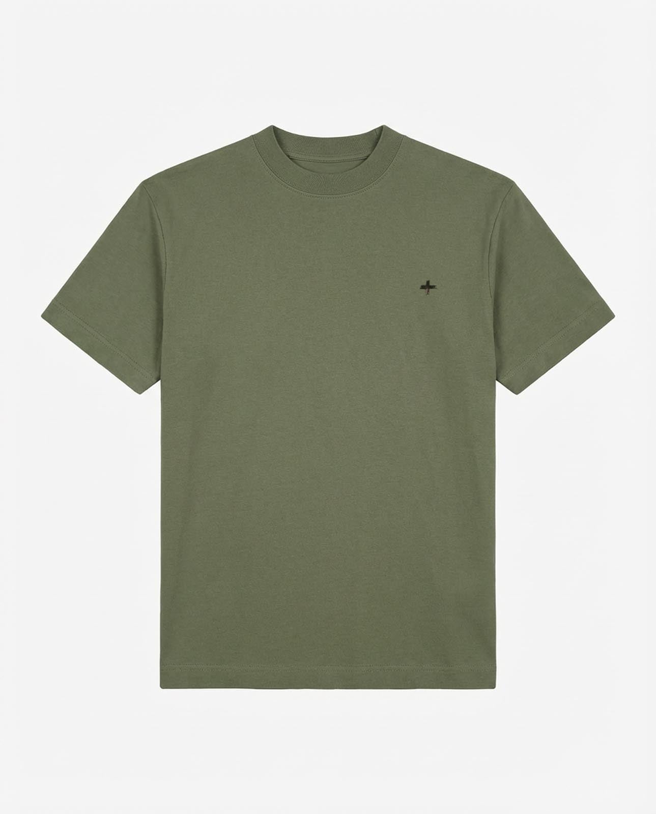 T-shirt girocollo maniche corte, logo stampato lato cuore in tono e stampa sul dietro